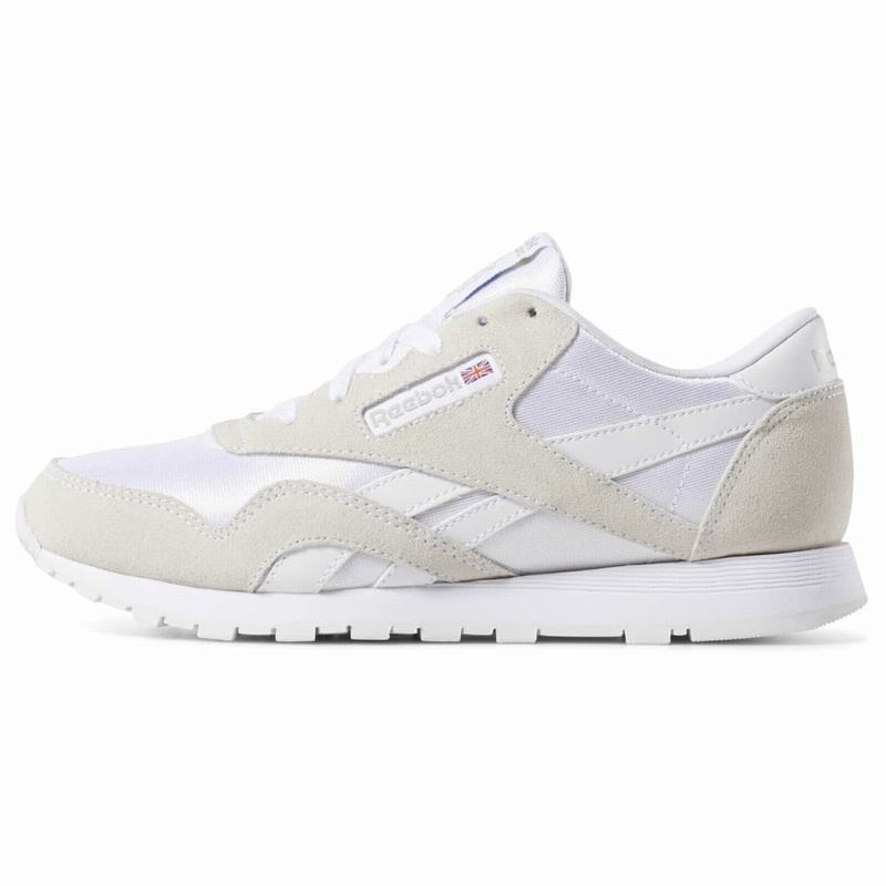 Tenisi Reebok Classic Nylon Baieti Albi/Gri Deschis Romania ZM4231VG